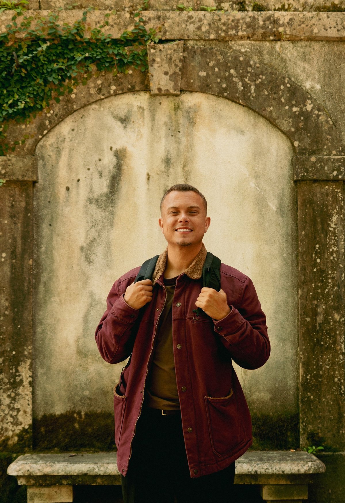 Portrait of Breno with his backpack